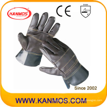 Patched Palm Furniture Cowhide Leather Safety Work Industrial Gloves (31014)